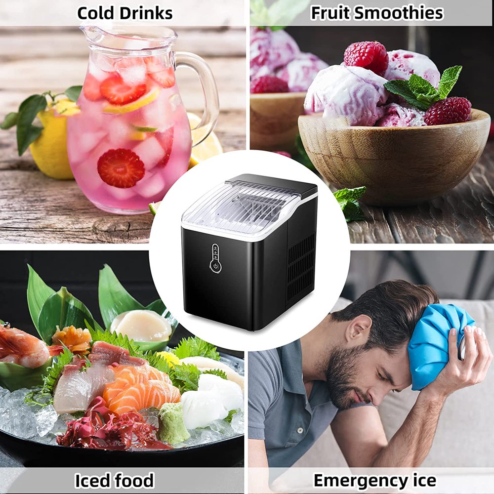 26LB Countertop Ice Maker Machine with Ice Scoop & Basket 