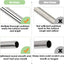 20 Pack Reusable Stainless Steel Metal Straws,10.5" & 8.5" Reusable Drinking Straws with 20 Silicone Tips 5 Straw Brushes 1 Travel Case,Eco Friendly Extra Long Metal Straw Fit for 20 24 30 oz Tumbler