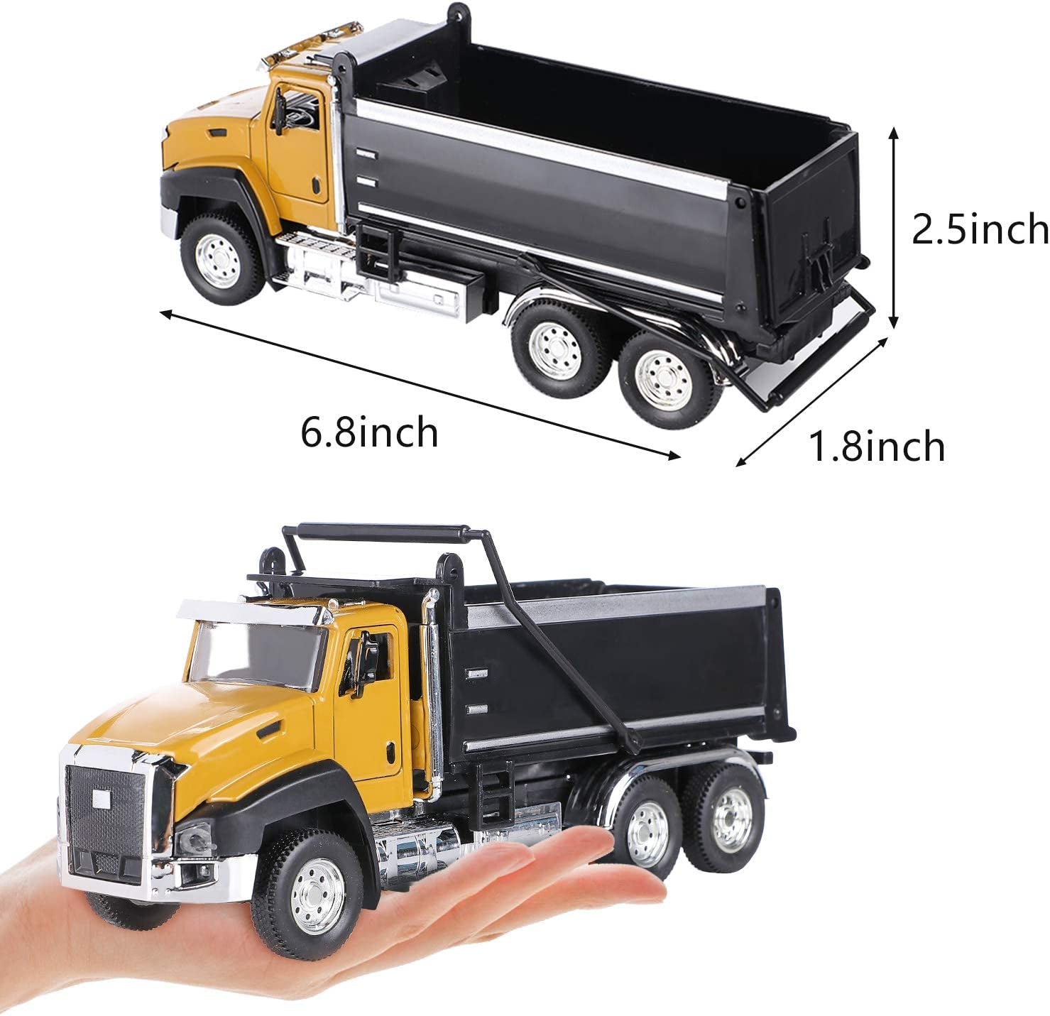3 Pcs Diecast Engineering Construction Truck Toys Dump Truck Digger Mixer Truck Vehicles Set Pull Back Car Toys 1/50 Scale Metal Model Toy Cars Kids Construction Toys for Boys Girls