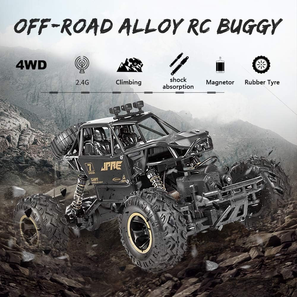 1:16 Scale All Terrain Off Road Monster Truck 4WD with 2.4 Ghz Remote Control, 2 Batteries