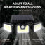 2 Packs 74 LED Solar Lights Outdoor, IP65 Waterproof Floodlights, 3 Heads 270° Wide Angle, Security Flood Lights with Motion Senor, for Porch Yard Garage