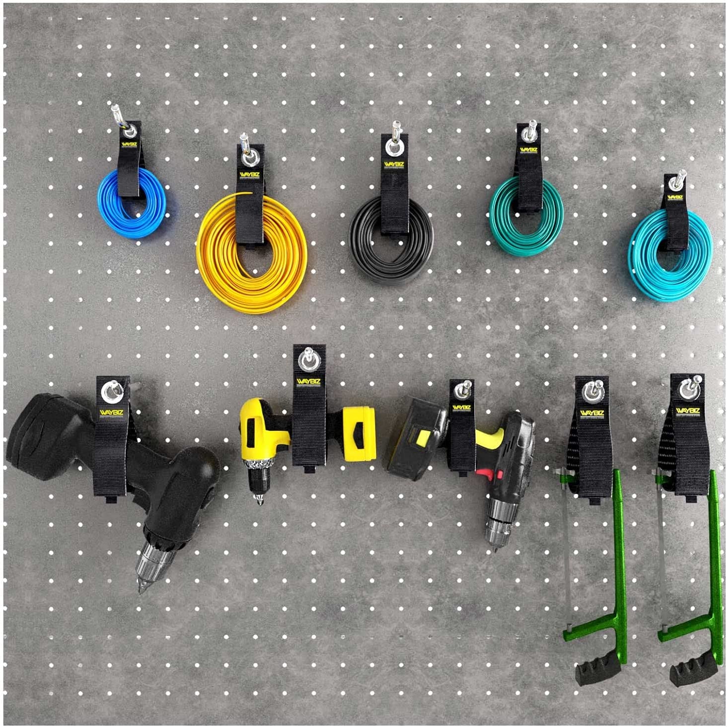 Extension Cord Nylon Storage Straps Holder Organizer,  Heavy Duty Hook and Loop Wraps Ties for Cables Wires Ropes Pool Hoses Pack of 4 Large (2’’ x 13’’), Useful for Garage, RV, Basement, Boat