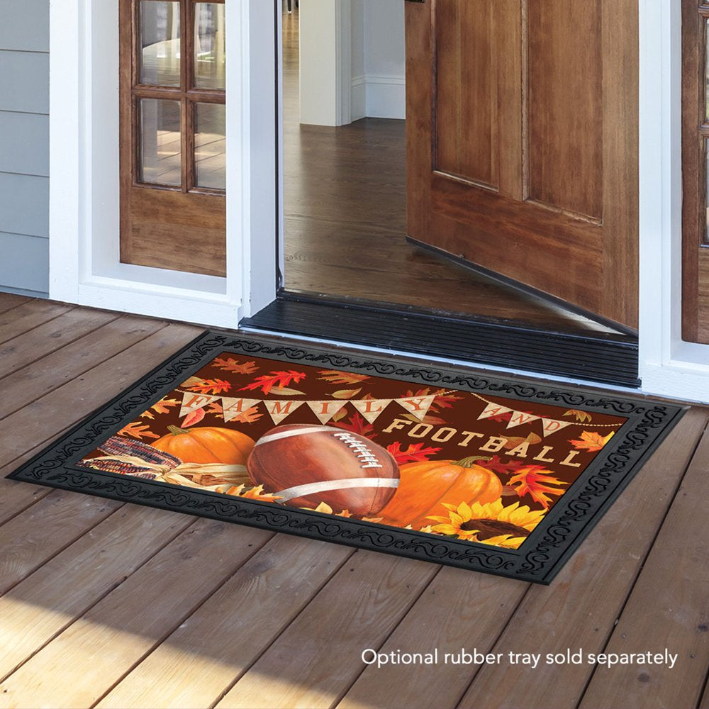 Family & Football Fall Doormat Sports Indoor Outdoor 18" X 30" 