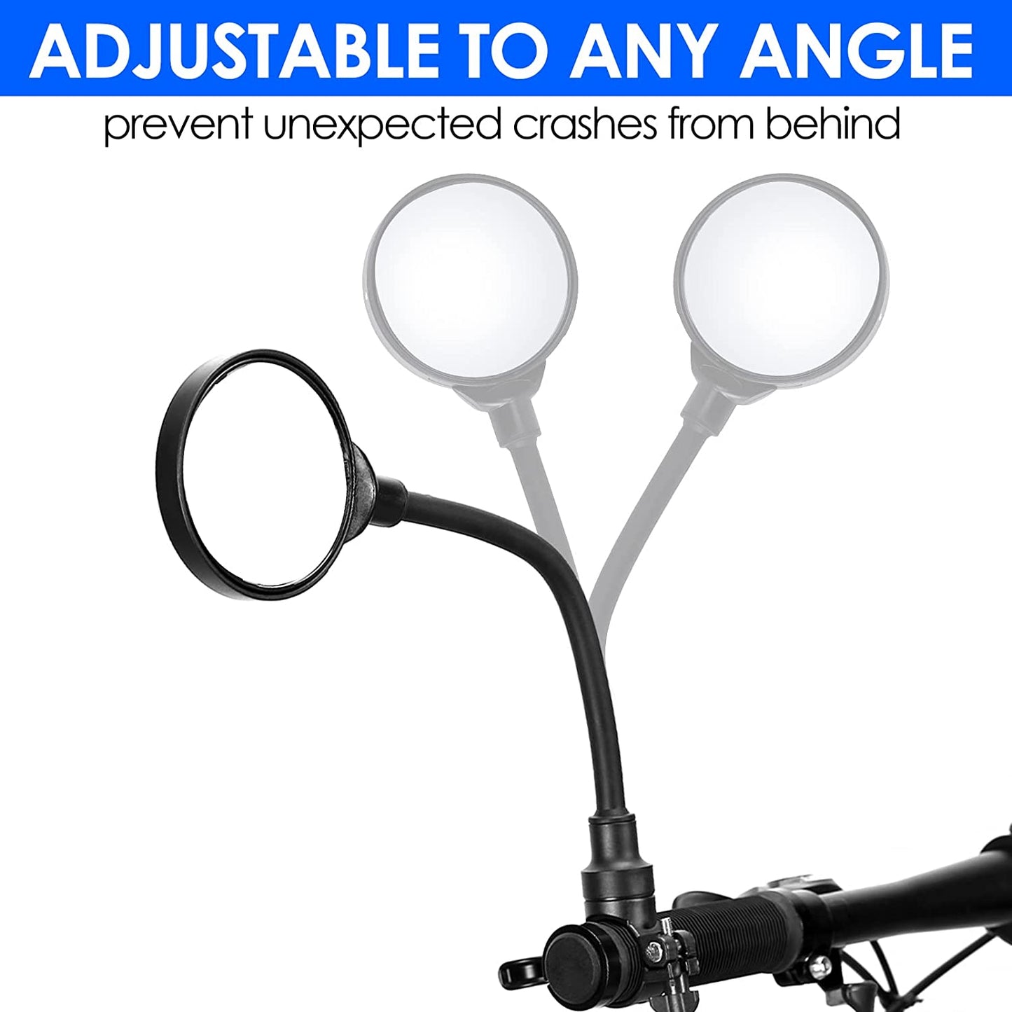 11 Pcs Adjustable Bicycle Mirrors Handlebar Rearview Mirror Shockproof Acrylic Convex Safety Mirror with Wide Angle