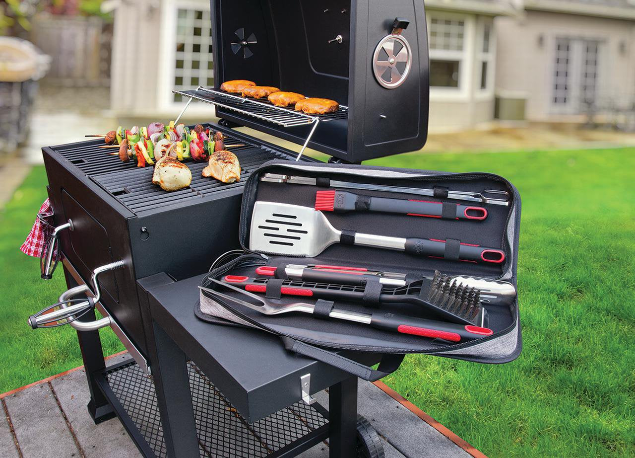 10-Piece Expert Grill Stainless Steel Soft Grip BBQ Grill Tool Set