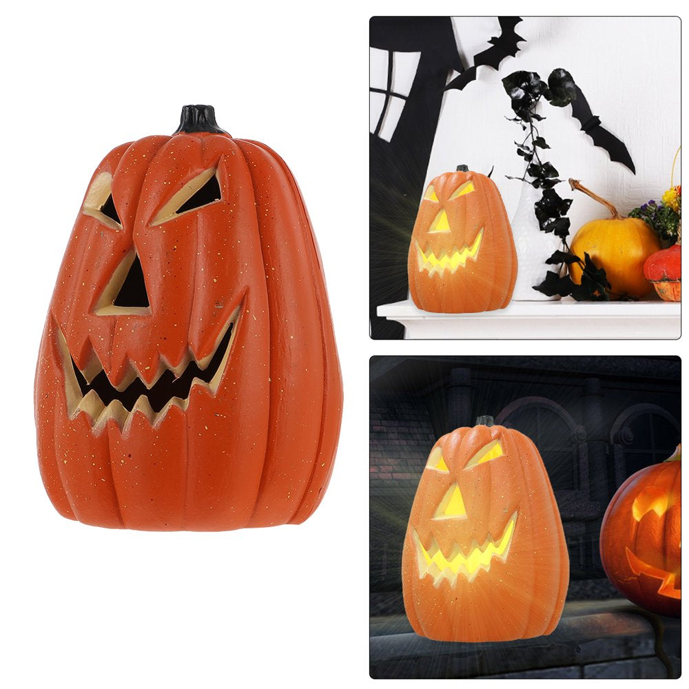 1Pc Halloween LED Pumpkin Skull Head Light Glowing Decorative Lamp (Orange)