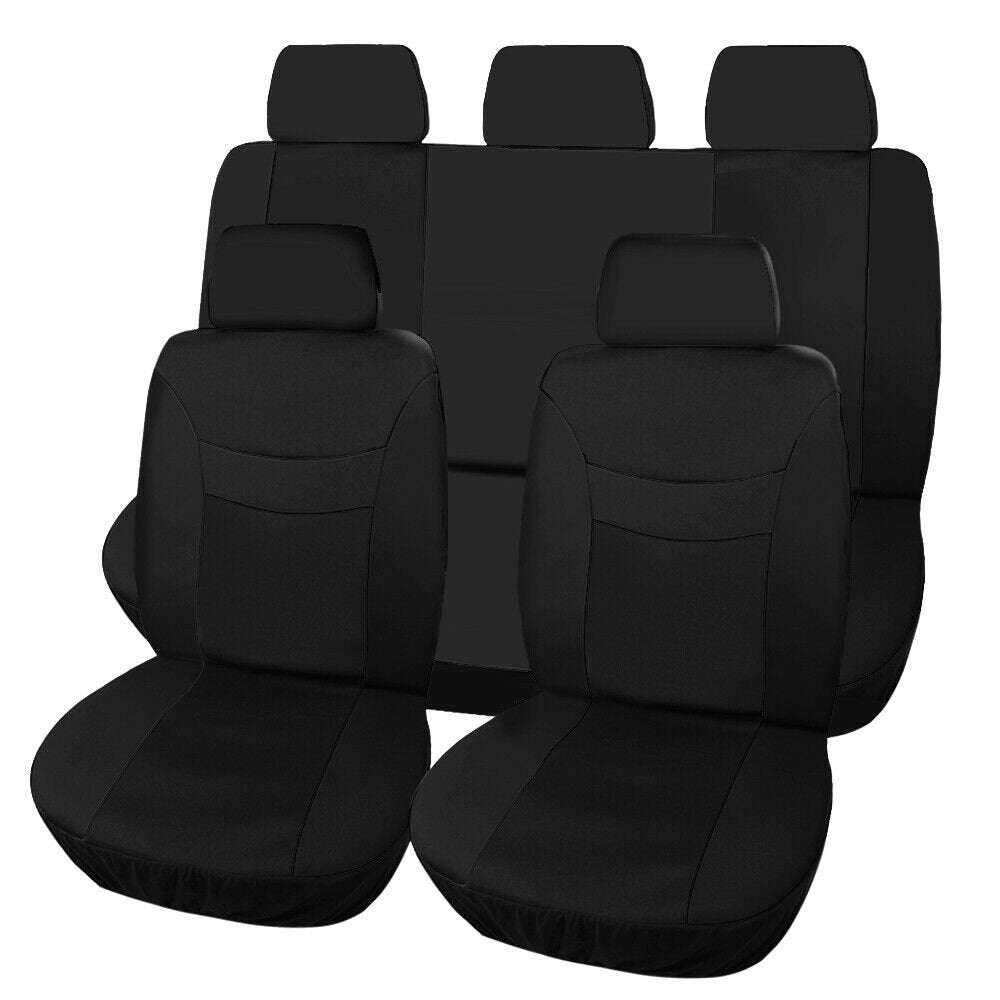 Premium Quality 5-Seat Auto Car Seat Covers Front Rear Head Rest Cover Protector Universal