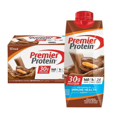 15 Pk  Chocolate Peanut Butter Premier Protein  Shake