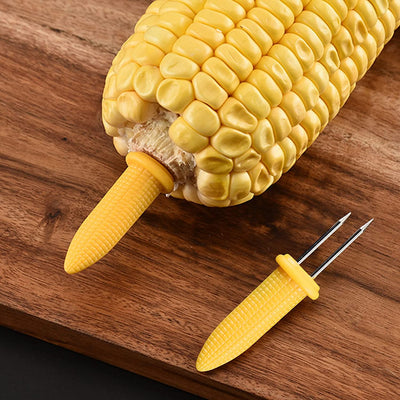 20 Corn Holders for Eating Stainless Steel Corn Cob Holder Impale The Pins On The Holder to Each Side of Corn Cob's Ears 