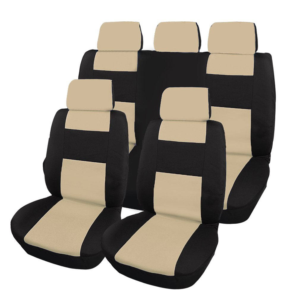 Premium Quality 5-Seat Auto Car Seat Covers Front Rear Head Rest Cover Protector Universal