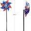  10 Pack Reflective Pinwheels Patriotic Decorations, American Flag on Stick Wind Spinner with Stake for Independence Day, Memorial Day July of 4th Party Supplies, Scare Birds Repellent Devices