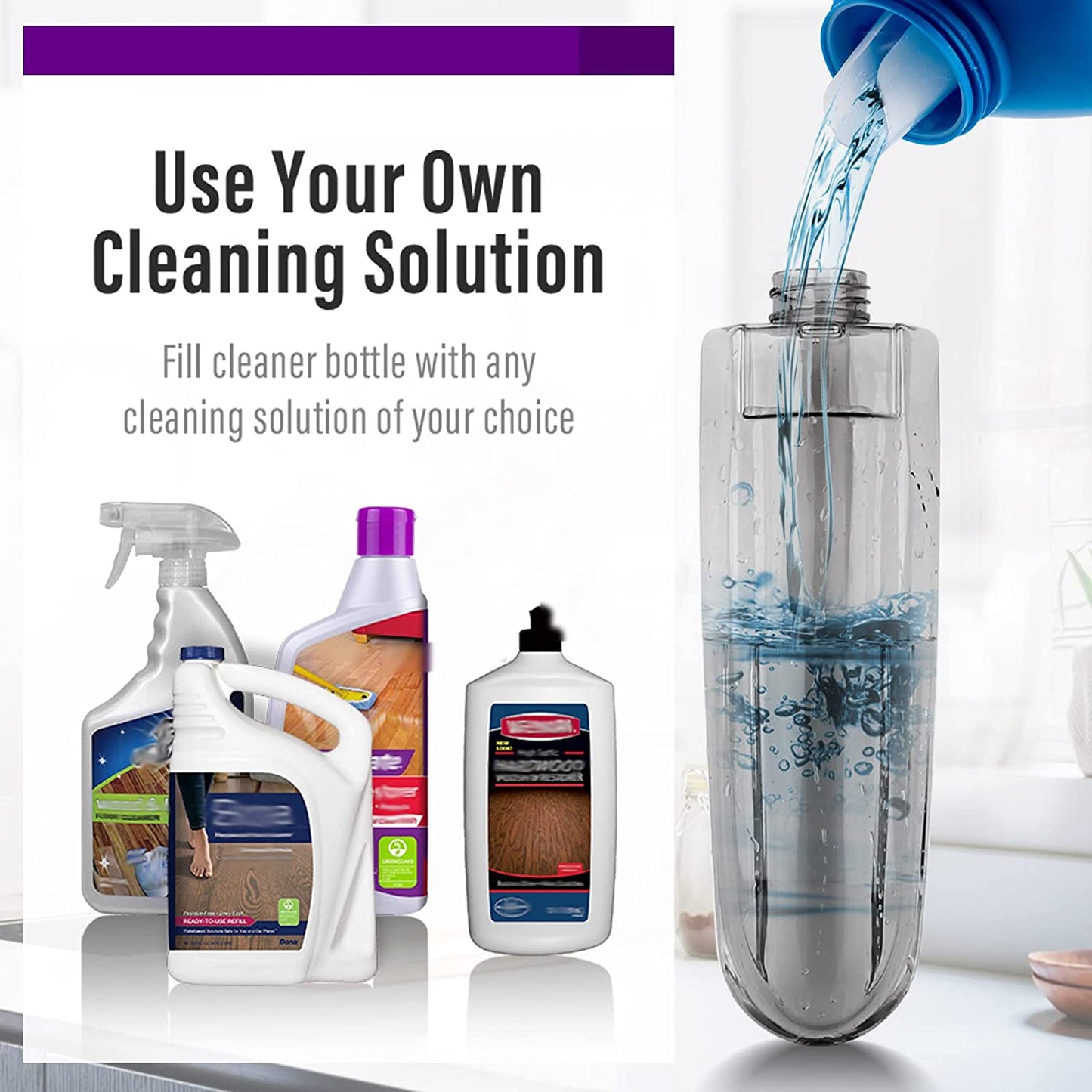 Wet Spray Mop with a Refillable Spray Bottle and 3 Washable Microfiber Pads
