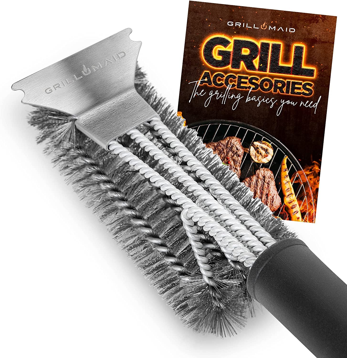 2-in-1 BBQ Brush for Grill Cleaning 