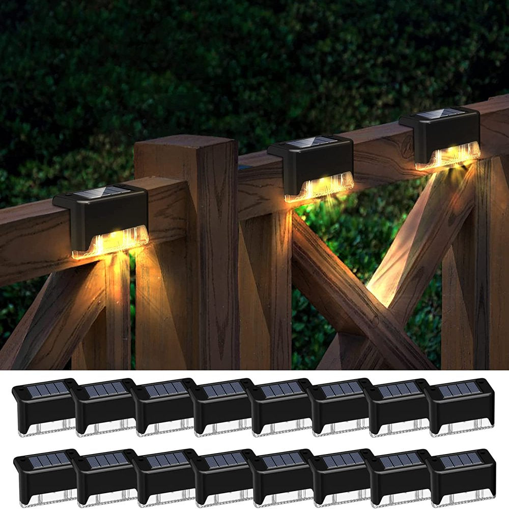  8 Pack Solar Step Lights Waterproof LED Solar Lights for Outdoor Decks, Railing,Stairs, Step, Fence, Yard, and Patio Christmas Decoration Lights(Warm White)