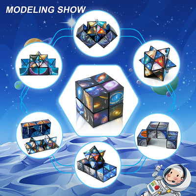Star Cube Magic Cube 2 in 1 Set, Yoshimoto Cube Infinity Magic 3D Puzzle Cubes for Kids and Adults