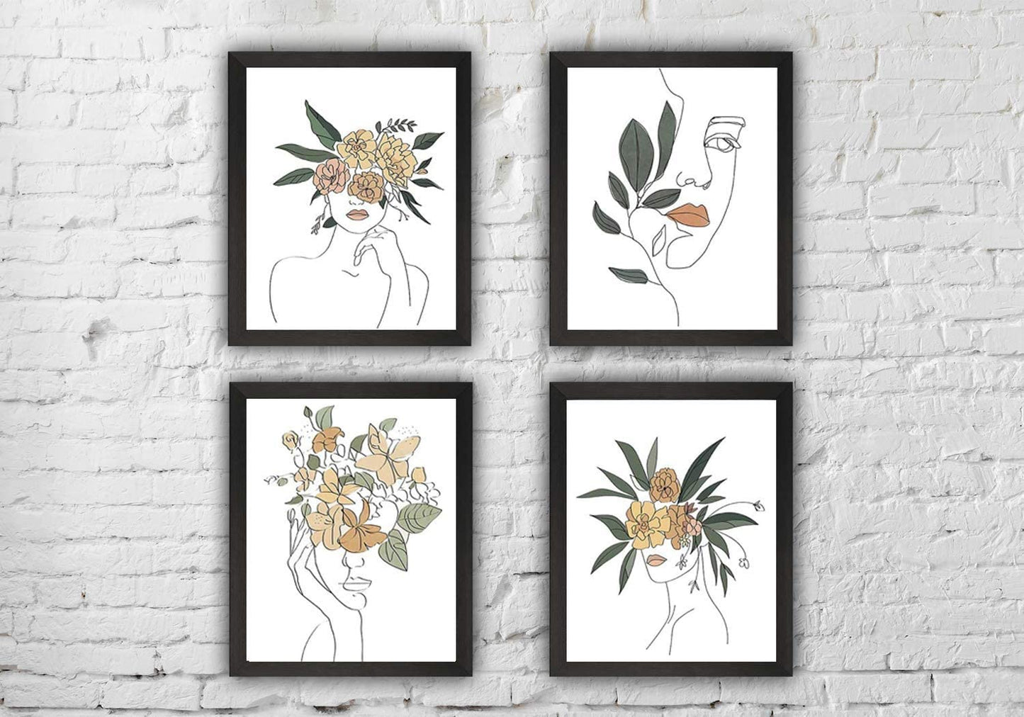  Set of 4 Flower Canvas Wall Art Painting 