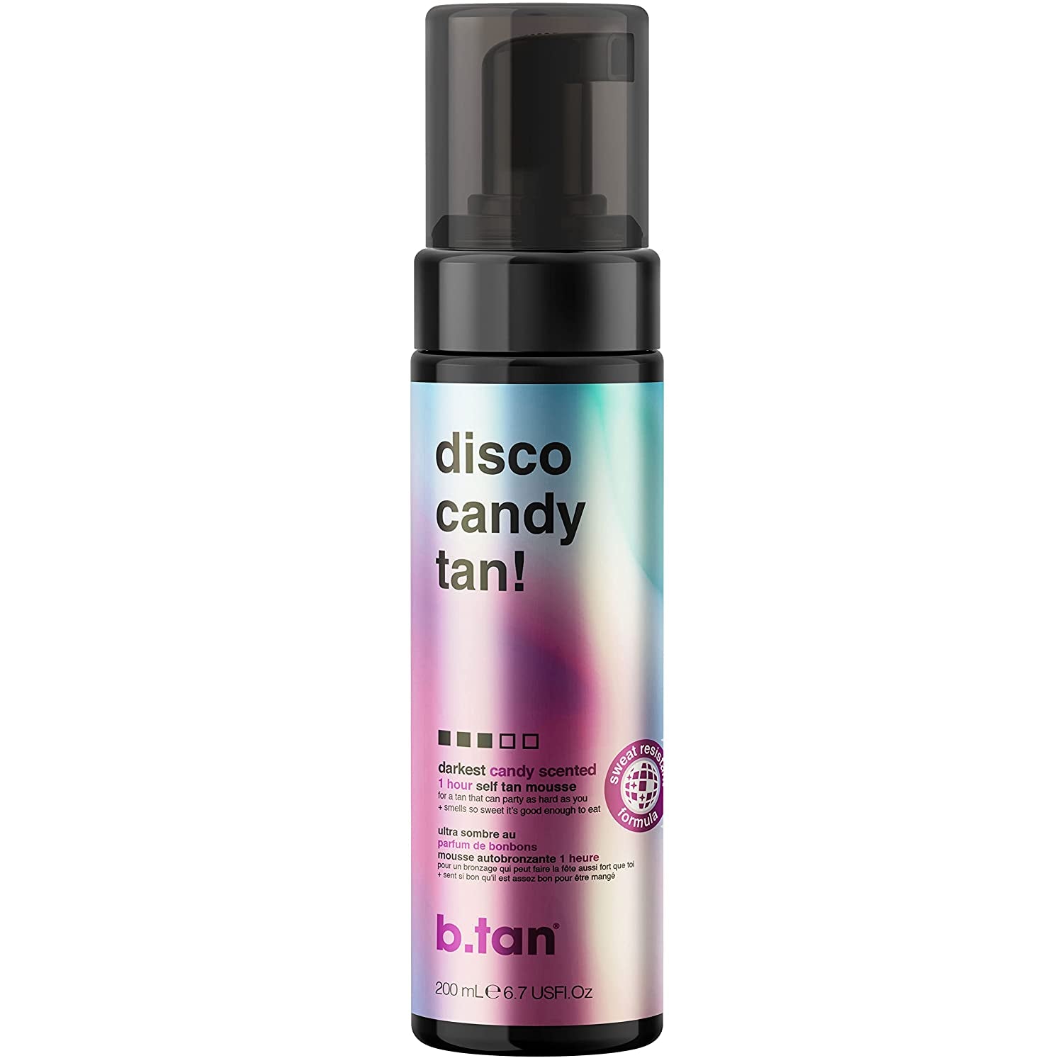  Disco Candy Tan - Candy Scented Party Proof Self Tanner for Fast, Dark Tan, 6.7 fl oz 