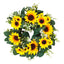 Artificial Sunflowers Wreath Fall Wreaths for Front Decor 15 Inch Decorative Sunflowers Garland