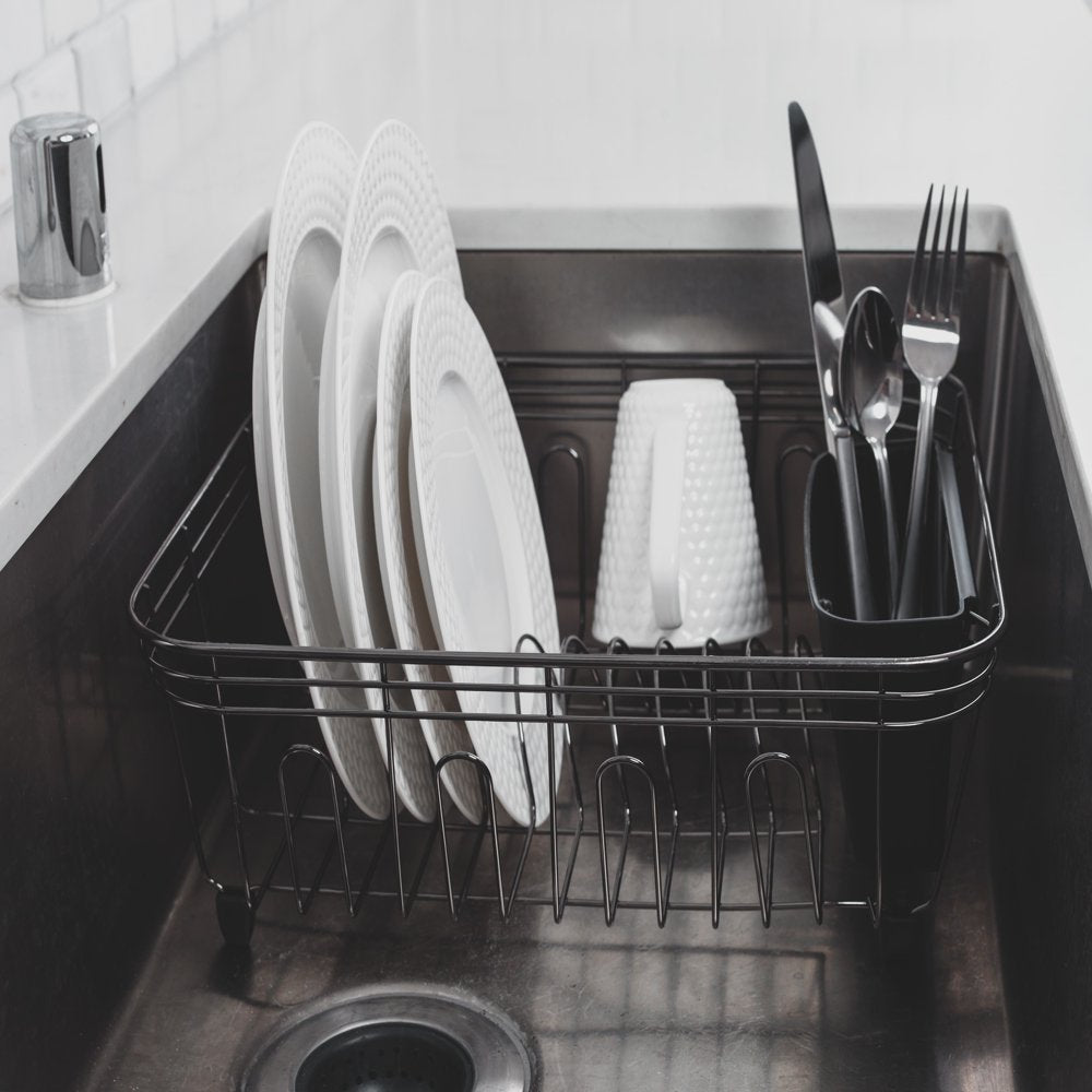  Deluxe Small Dish Drainer, Black Chrome