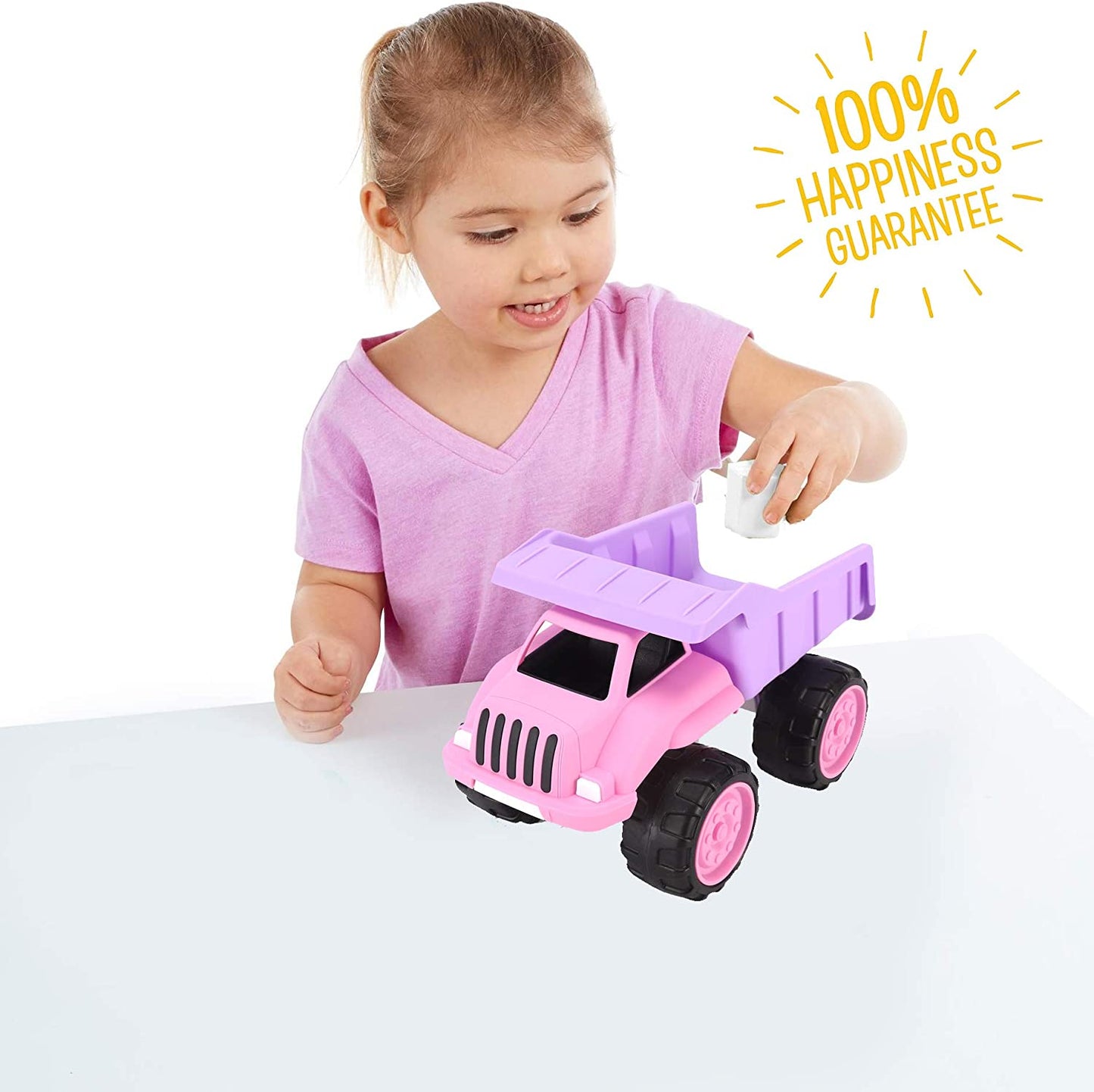 Big Plastic Dump Truck in Pink Color for Toddlers and Girls | Large Tilting Dump Bed Lorry | Free Play Toy Vehicle Indoors and Outdoors Imaginative Play