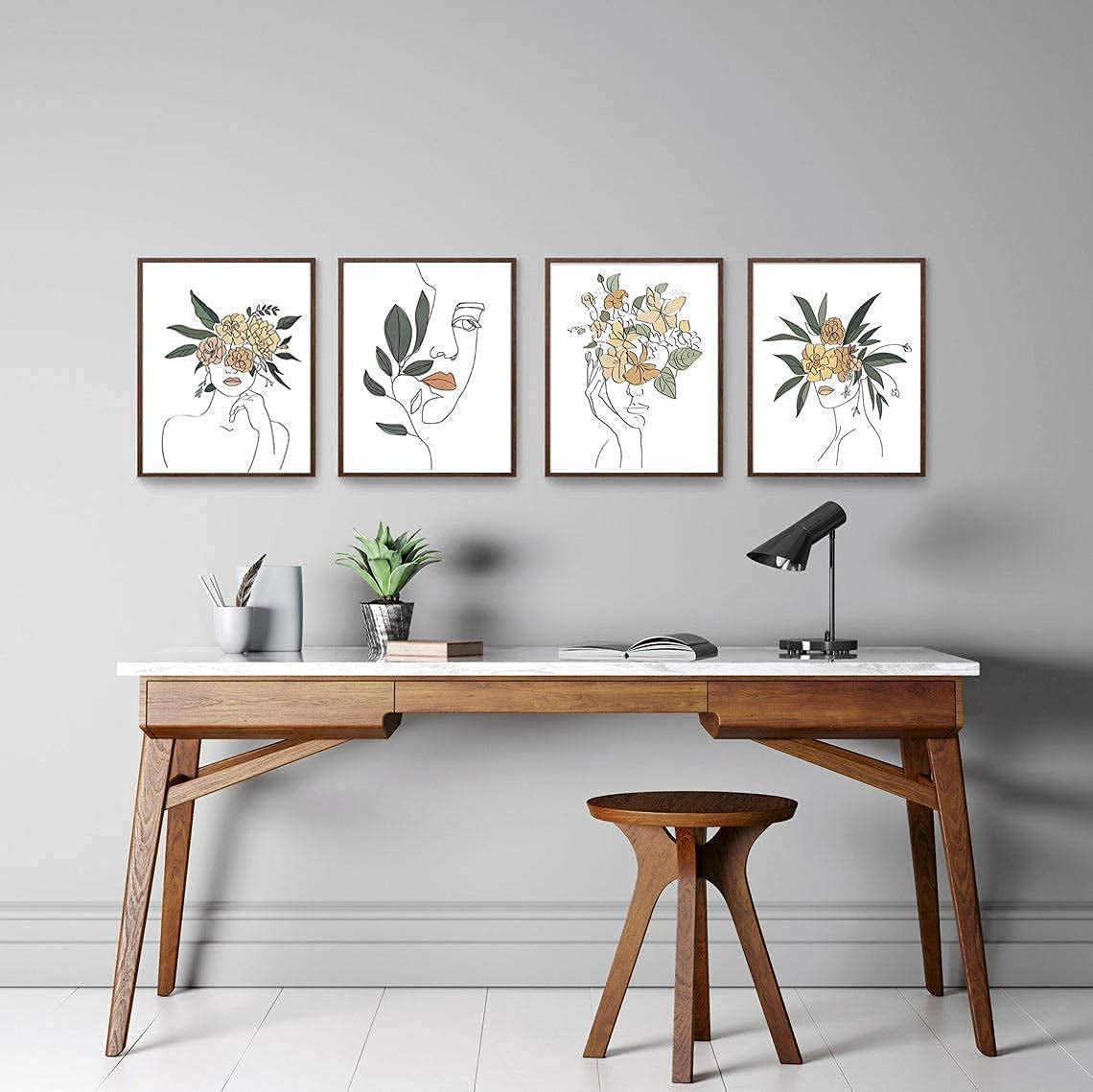  Set of 4 Flower Canvas Wall Art Painting 