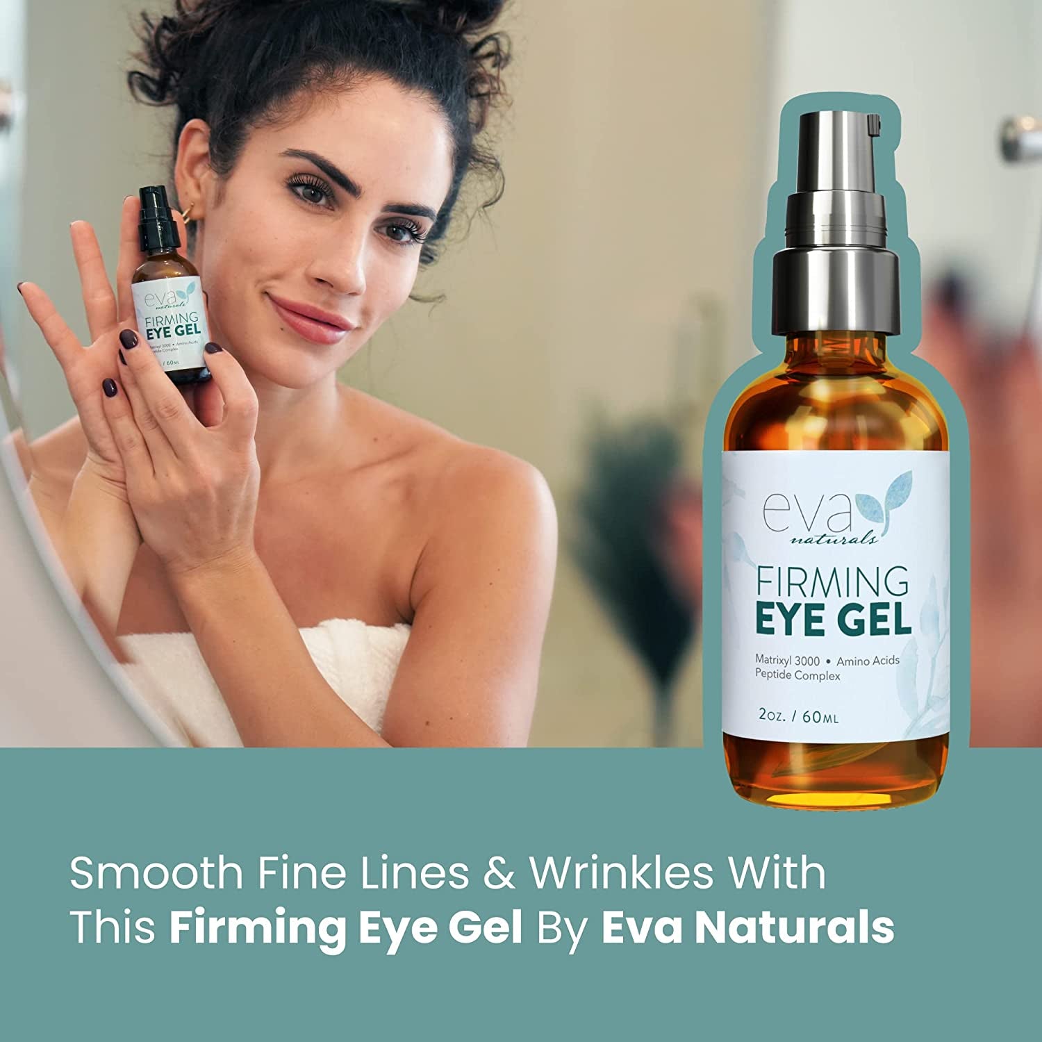 Anti-Aging Eye Gel - Luxurious Hydrating Under Eye Cream For Dark Circles and Puffiness, Bags, Crows Feet, Wrinkles - With Hyaluronic Acid & Skin-Firming Peptides Eye Serum (2 oz.)