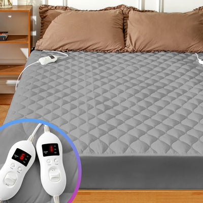 Heated Mattress Pad Adjustable Zone Heating with 8 Heat Settings Controller Quilted Electric Mattress Pad Fit up to 21 Inch