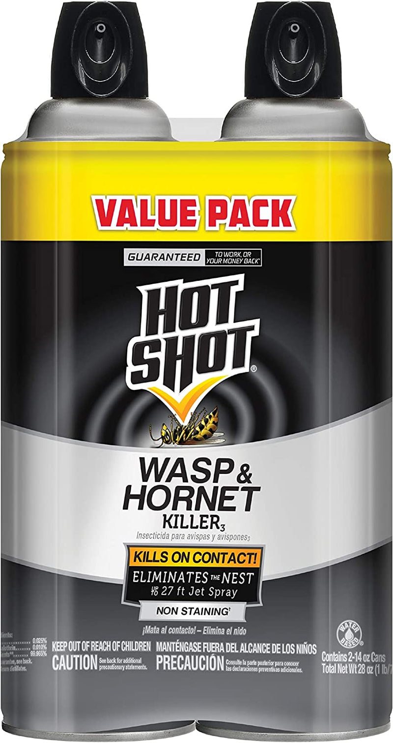 Hot Shot Wasp & Hornet Killer Spray, Eliminates The Nest, Sprays Up Tp 27 Feet, 17.5 fl Ounce