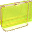 Women Clear Clutch Bag With Removable Gold Chain Strap
