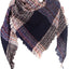 Womens Warm Scarf Triangle Shawls Winter Scarves Stripe Plaid Fichu Rough Surface