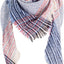 Womens Warm Scarf Triangle Shawls Winter Scarves Stripe Plaid Fichu Rough Surface