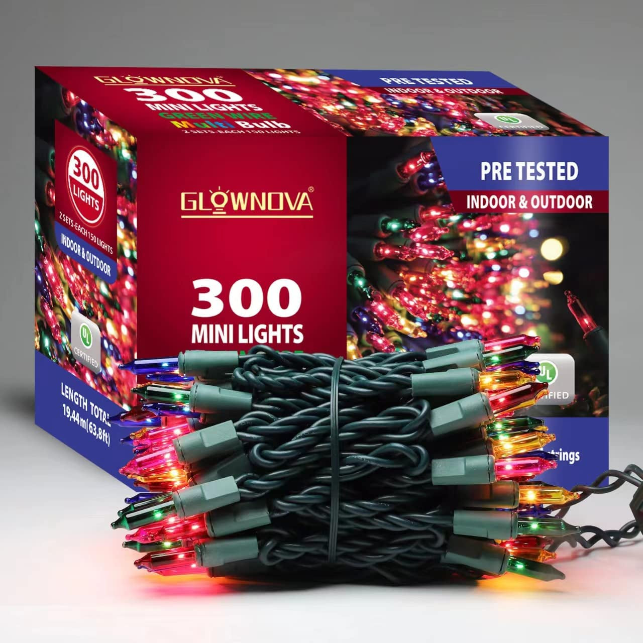  Patriotic String Lights, 100 Count 19.6 FT July 4th Mini White Wire Fairy Lights, 120V UL Certified Connectable Incandescent Independence Day