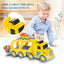 Toy for Boys Girls for 3 4 5 Year Olds Kids Construction Truck Friction Power Toy Vehicle Set Steering with Lights & Siren Sounds,Carrier Truck,Transport Car,Toy Excavator,Cement Mixe,Gifts Toddler