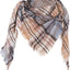 Womens Warm Scarf Triangle Shawls Winter Scarves Stripe Plaid Fichu Rough Surface