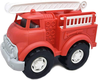 Big Plastic Toy Fire Truck for Toddlers Boys and Girls | Red Fireman Engine Vehicle with Rescue Ladders for Indoor and Outdoor Imaginative Play (Red)