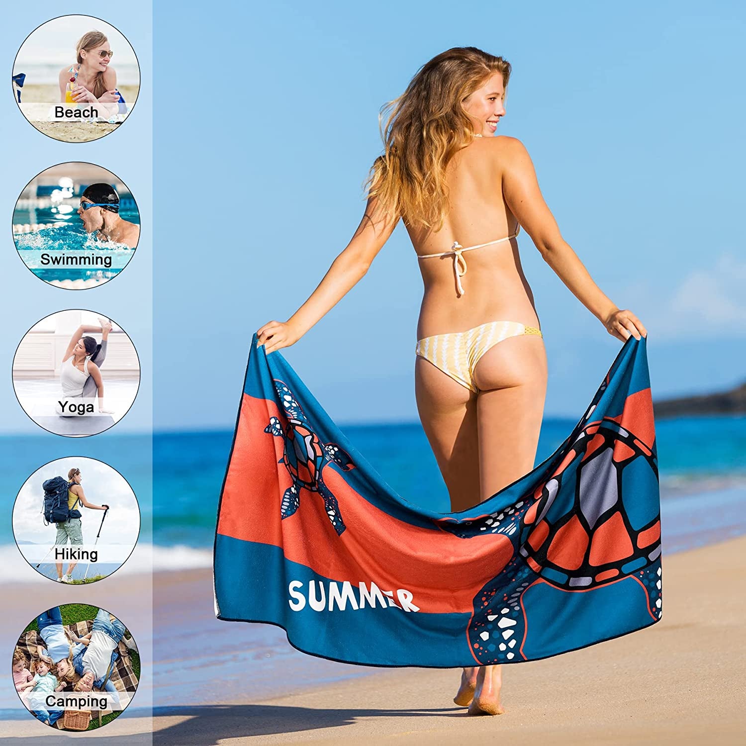 4 Pack Beach Towel, [60"x 30"]