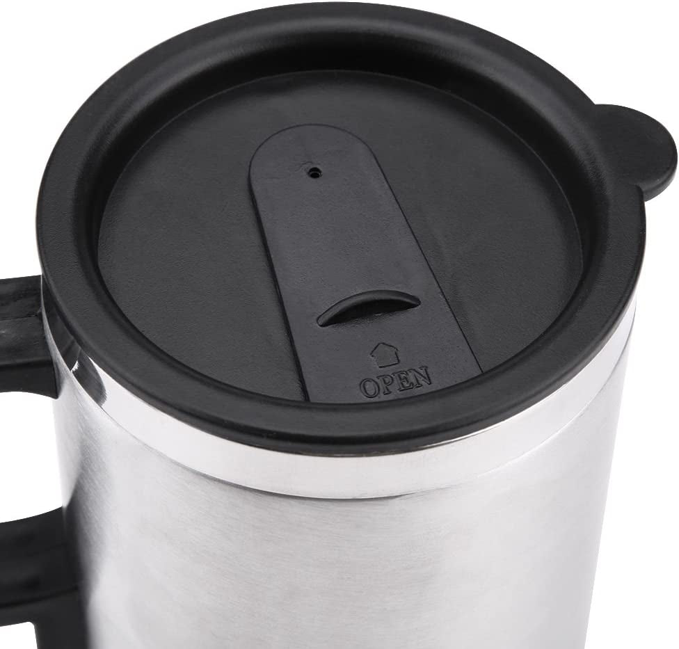 12V Car Kettle, Portable 450Ml Car Kettle Boiler Stainless Steel Electric Kettle Heating Travel Cup Coffee Mug, Electric Teapot Quick Boiling