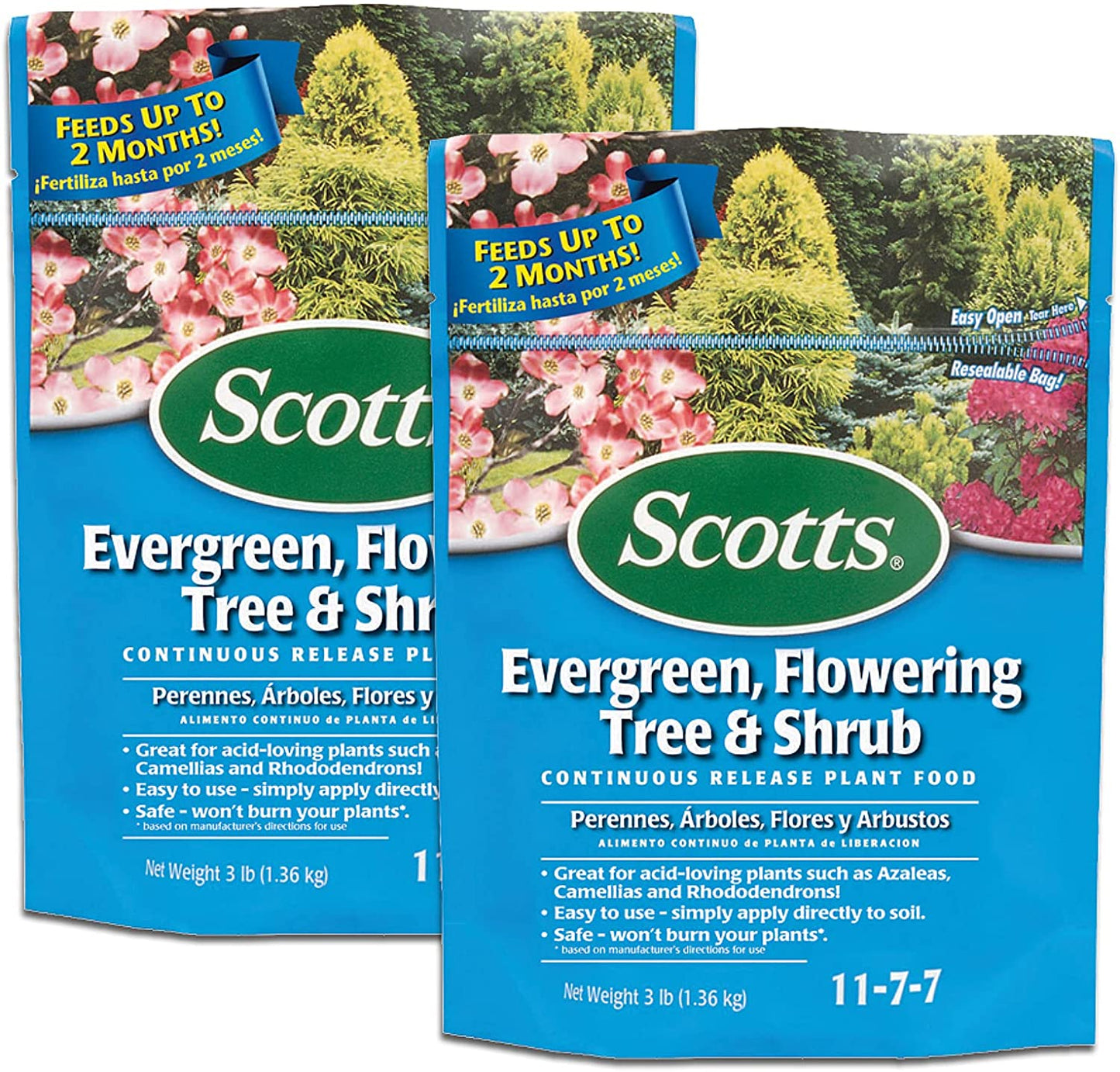 Scotts Evergreen, Flowering Tree & Shrub Continuous Release Plant Food 3 lb., 2-Pack