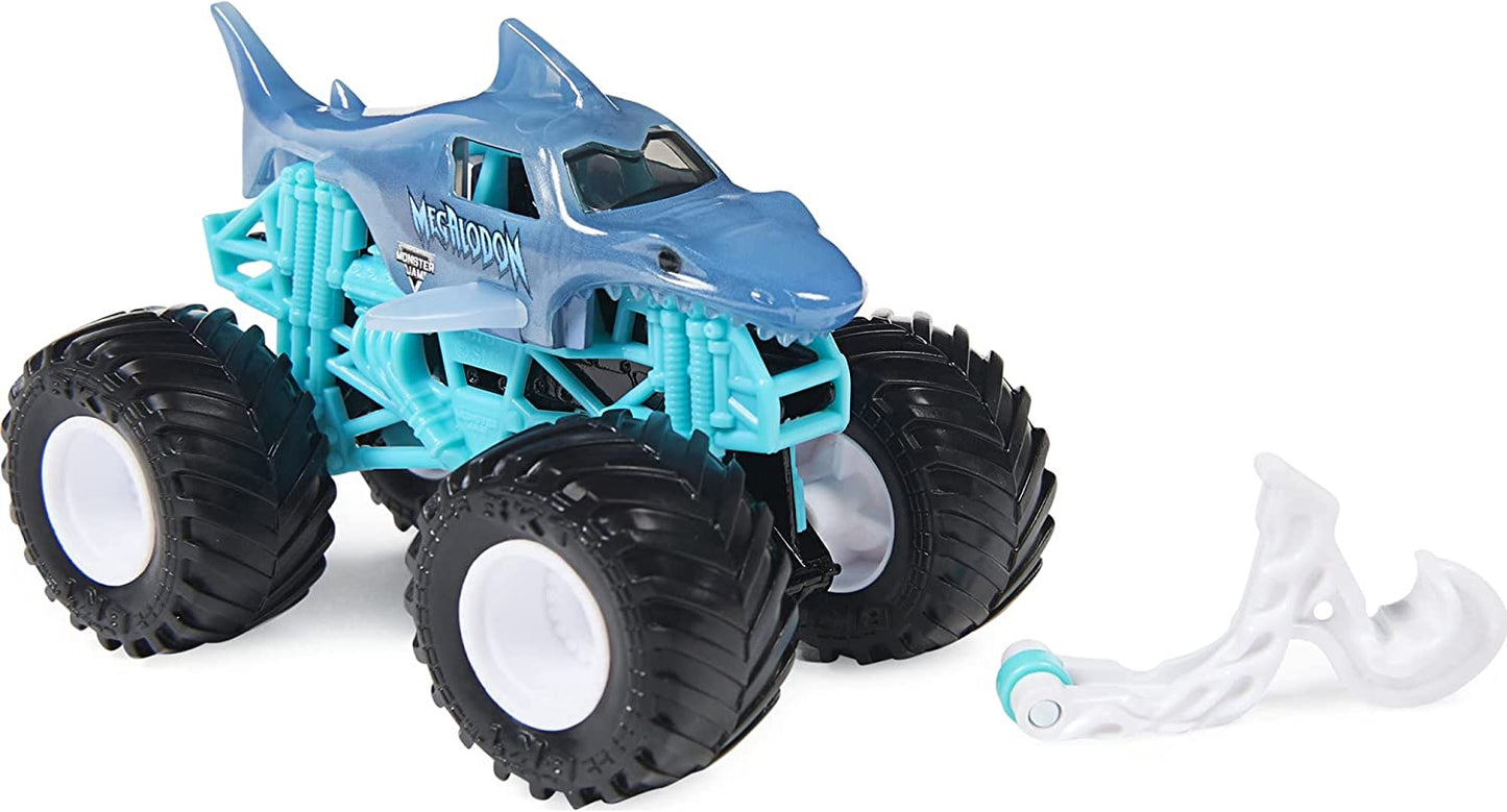 Monster Jam 2021 Spin Master 1:64 Diecast Monster Truck with Wheelie Bar: Shear Madness Megalodon