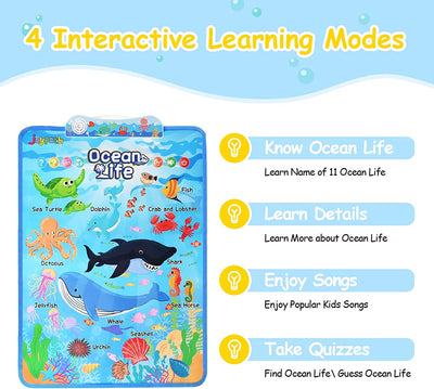 Electronic Interactive Ocean Life Wall Chart, Talking Music Marine Animal Learning Poster, Preschool Early Education Toys for Toddlers, Gifts for Age 2 3 4 5 Years Old Boys Girls Kids