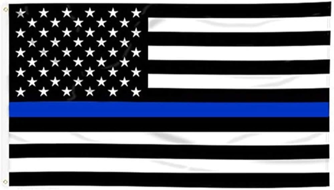 Thin Blue Line American Flag - 3 by 5 Foot 