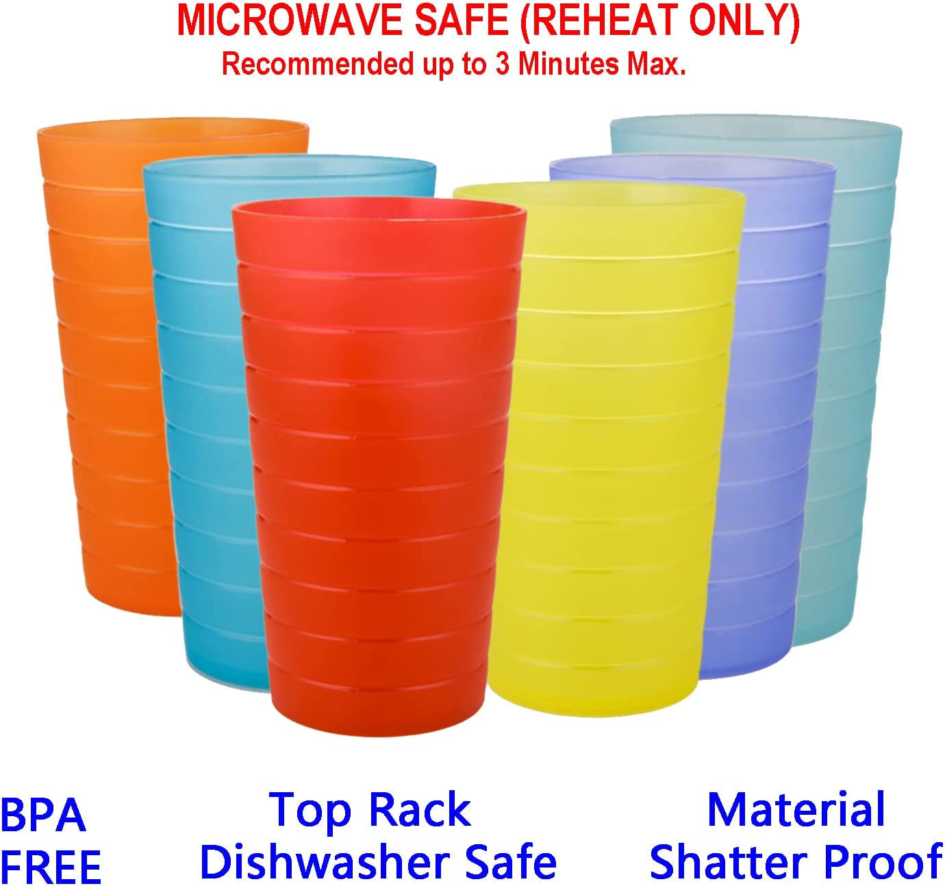 Set of 12 | Break Resistant 22 oz Plastic Cups