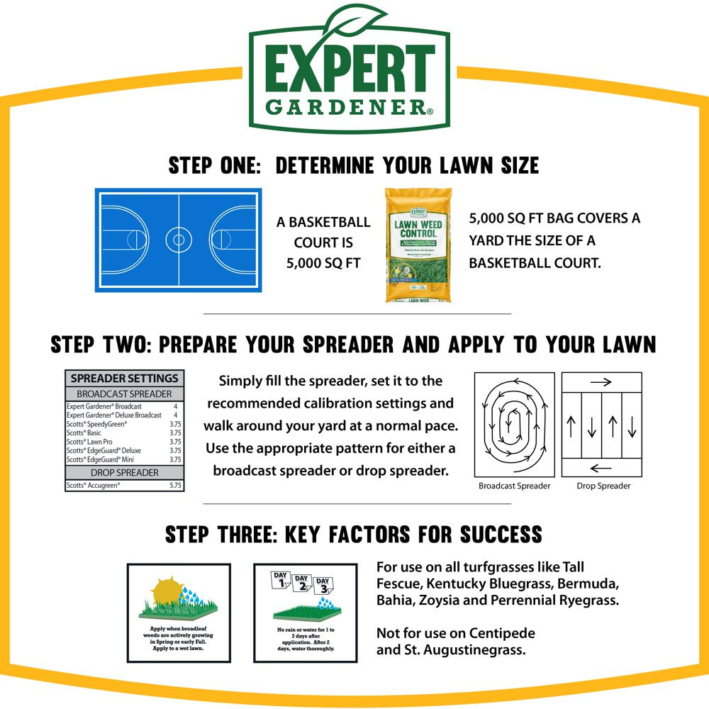 Expert Gardener Lawn Weed Control II Granule Herbicide, Covers 5,000 Sq. Ft.