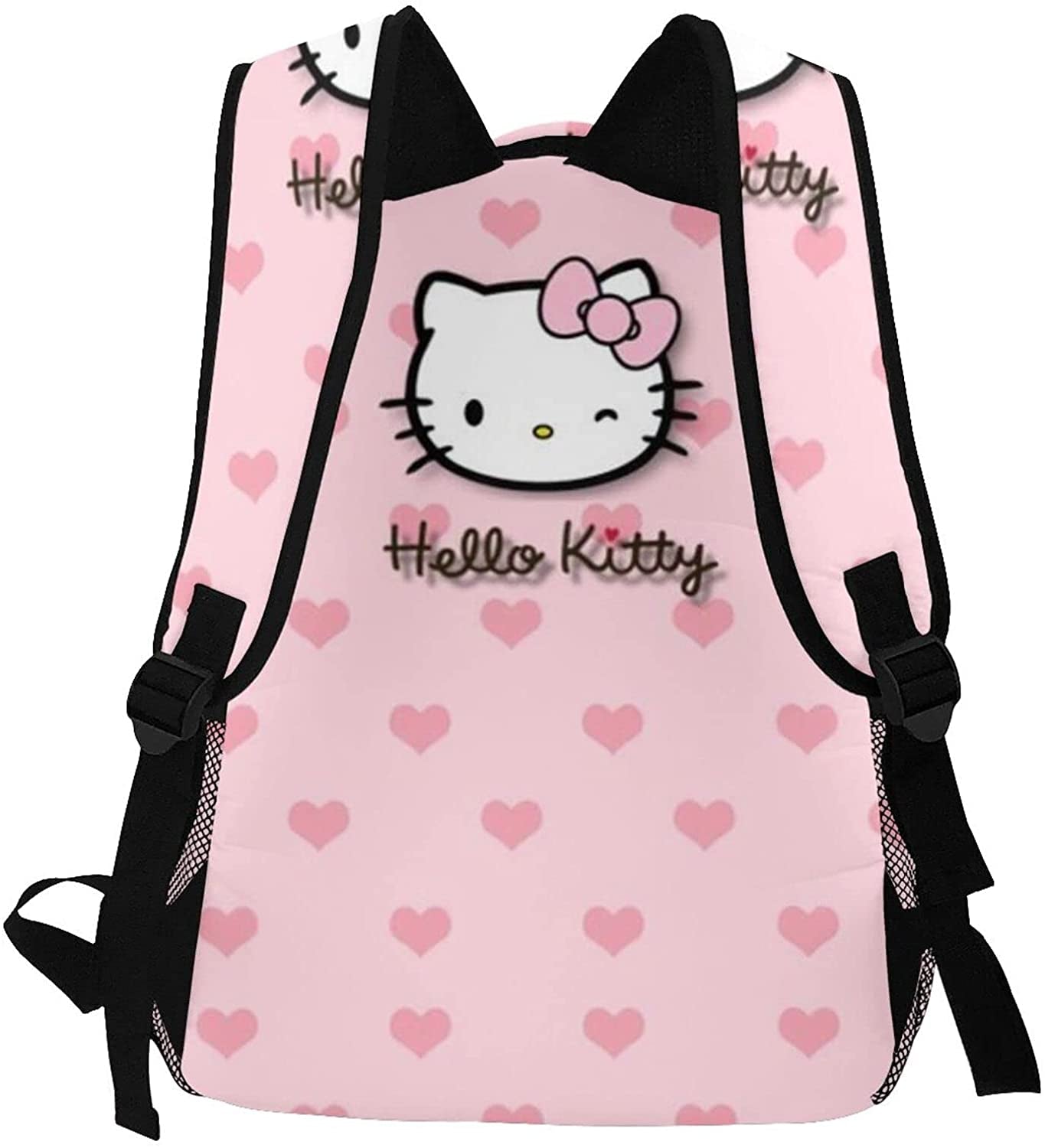 Kawaii Cartoon Backpack, Pink Cat College Bag Laptop Bookbag for Women Girl