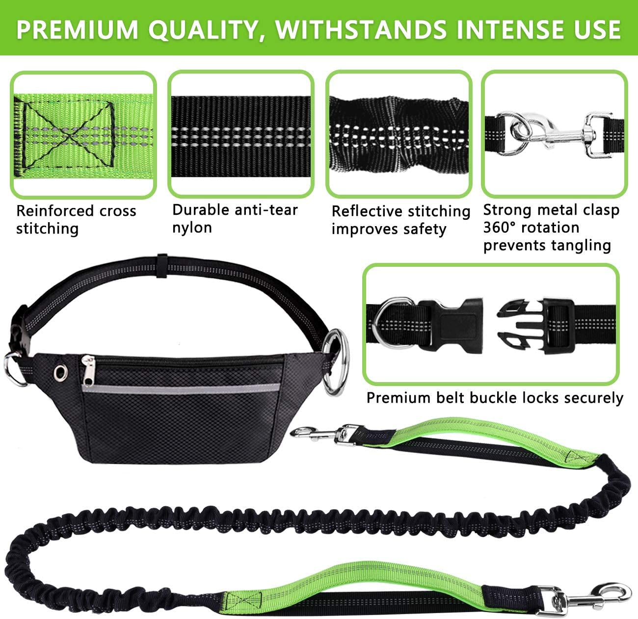 Hands Free Dog Leash for Running Walking Jogging Training Hiking