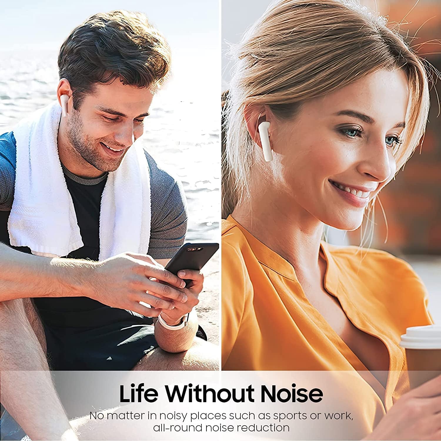 Wireless Earbuds, Bluetooth 5.0 Earbuds, Earphones Wireless Bluetooth with Charging Case, Ear Bud & In-Ear Headphones IPX6 Waterproof, Wireless Ear Buds with Mic Auto Pairing