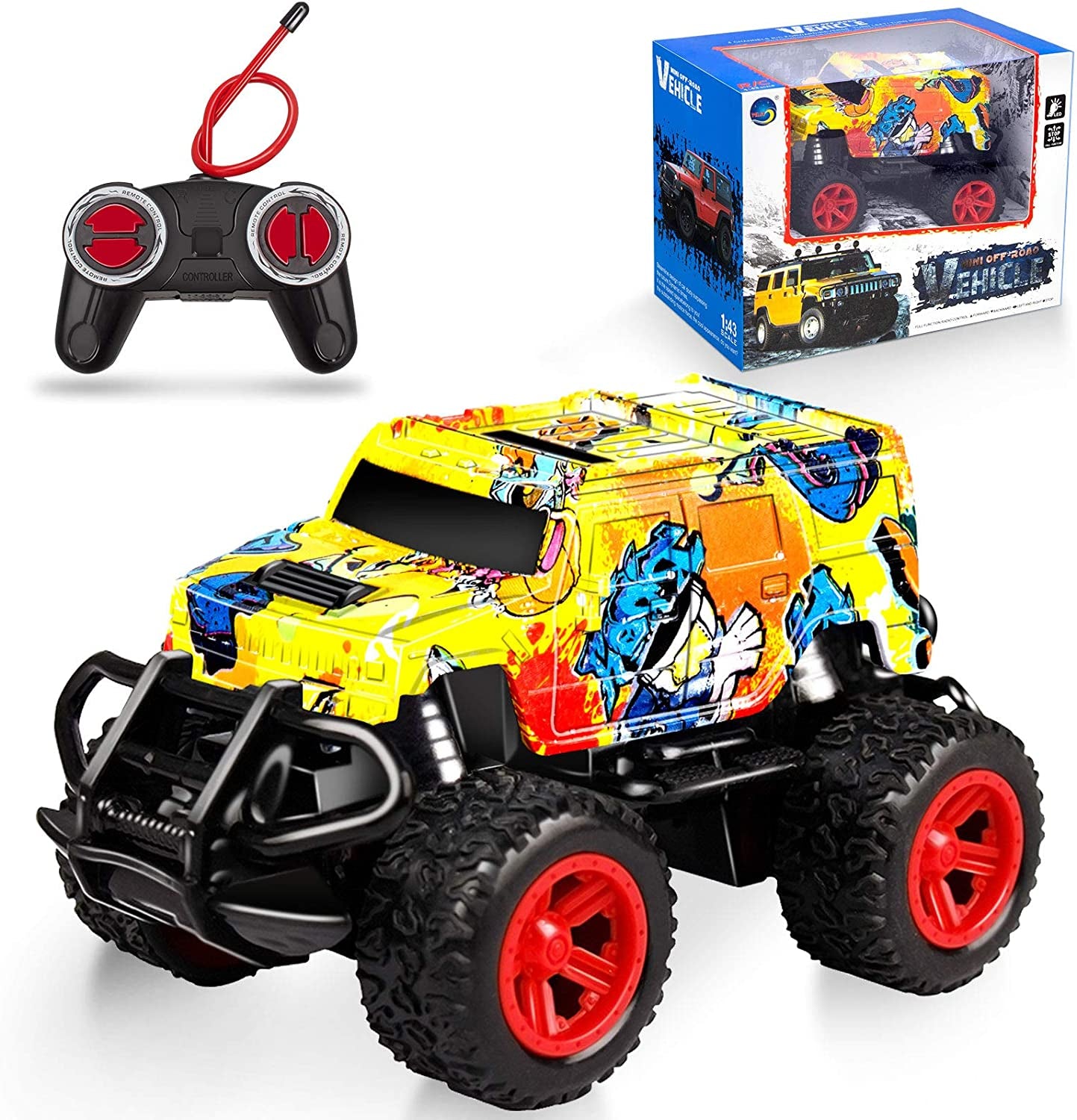 Car Toys for 3 4 5 6 Year Old Girls Birthday Gift, RC Cars Remote Control Car for Girls 3-5 Monster Trucks for Kids Toys Age 4-7 Years, Gifts for 3-7 Year Old Girls Toddler Toys Age 3-6