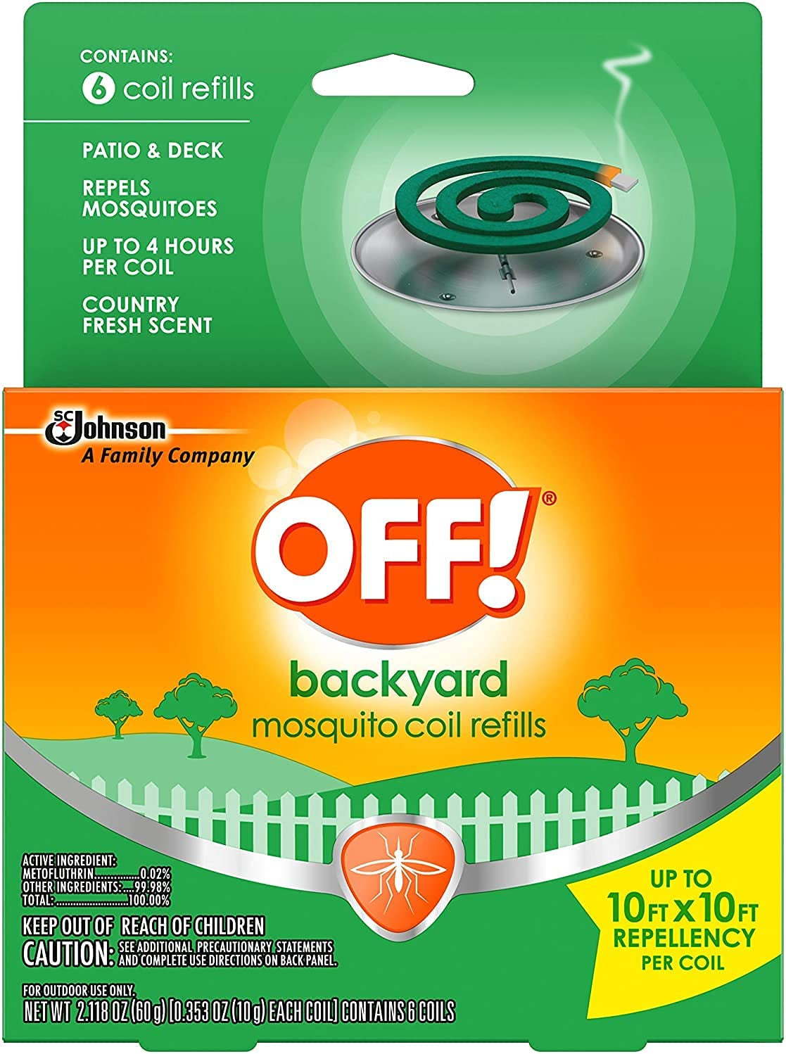 OFF! Backyard Mosquito Repellent Coil Refills, 6 Count