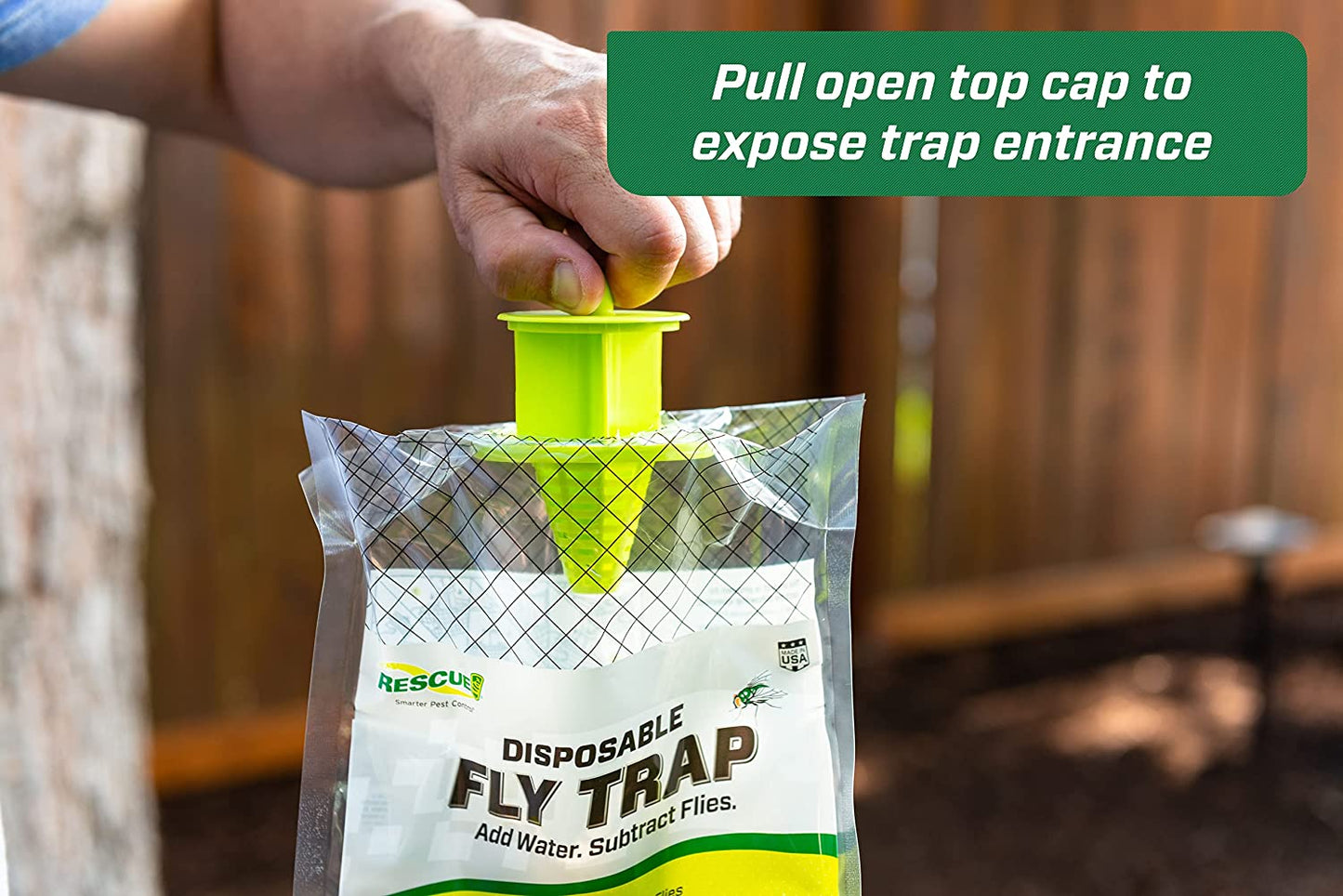 RESCUE! Outdoor Disposable Fly Trap, Green, 2 Pack