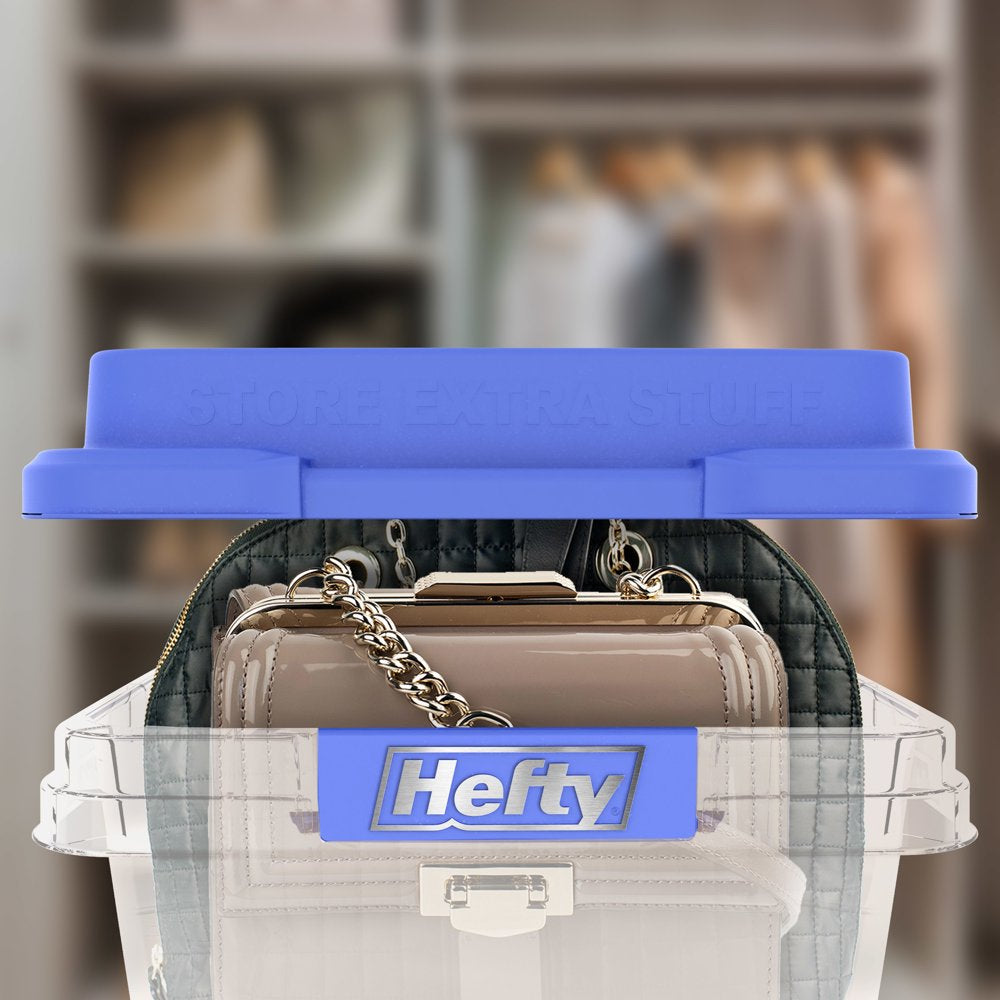 Hefty 40 Qt. Clear Storage Bin with Blue HI-RISE Lid